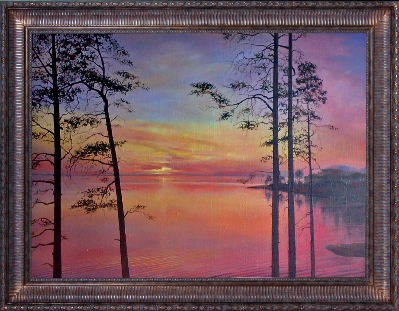 Картина "Закат на озере" - Центр Декоративных Покрытий
